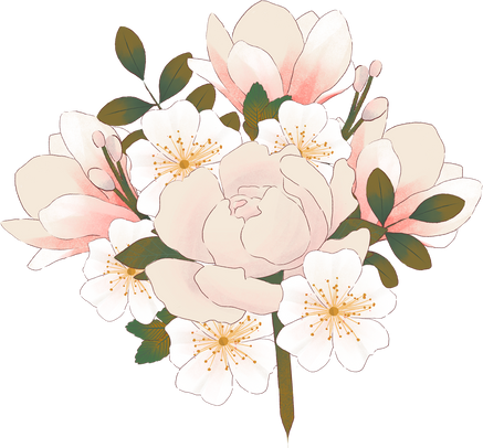 Soft Painting Dainty Pastel Pink Flower Cluster